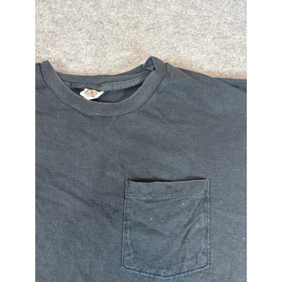Vintage Blank Pocket T-Shirt Mens 2XL Black Streetwear Minimalist Selvedge - Picture 2 of 6